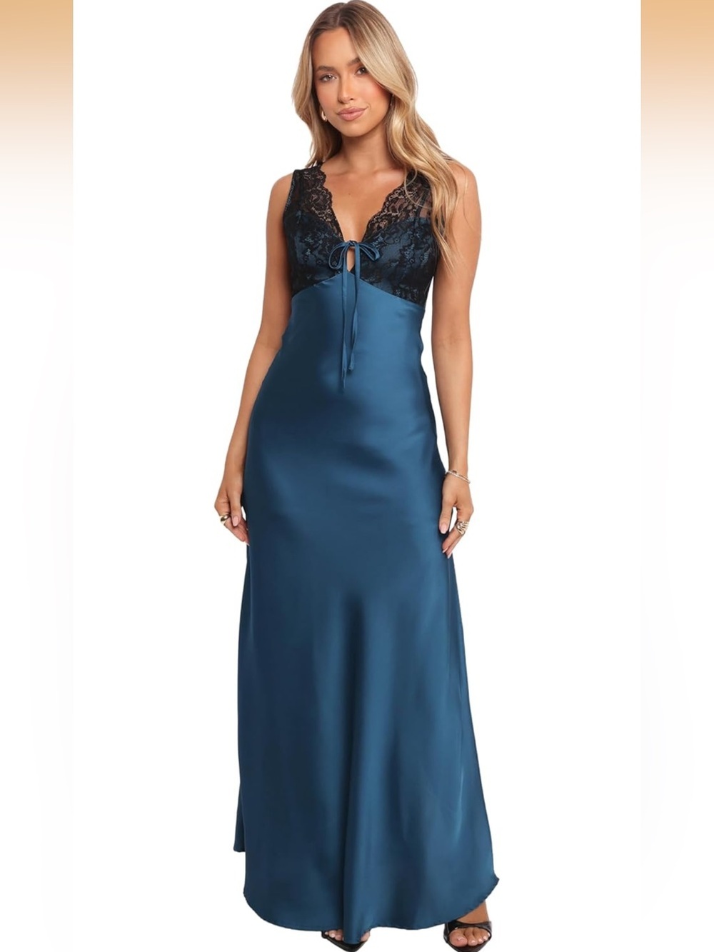 Petal & Pup Cammy Maxi Slip Dress - Blue/Black S. 2061/DC2-12